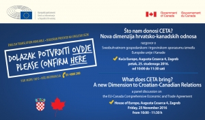 POZIV: CETA - nova dimenzija hrvatsko-kanadskih odnosa