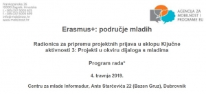 Besplatna radionica pripreme projektnih prijava u sklopu dijaloga s mladima programa Erasmus+